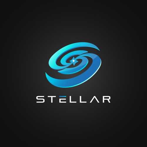Stellar logo with the title '3D effect logo concept for Online Services.'