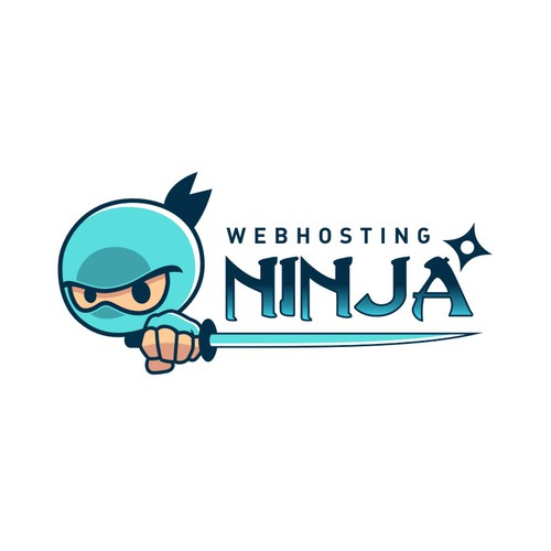Ninja logo with the title 'Webhosting Ninja Logo Character'