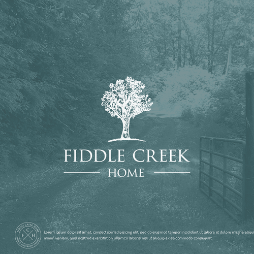 Charcoal logo with the title 'Logo for Fiddle Creek'