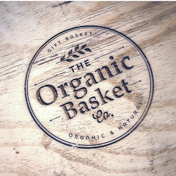 Basket logo with the title 'Modern fresh stylish logo for The Organic Basket Co'