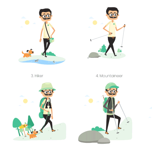 Animated design with the title 'Animated illustrations'