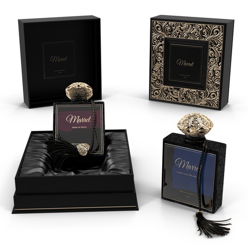 Luxurious design with the title 'Cool parfume bottle with alloy elements'
