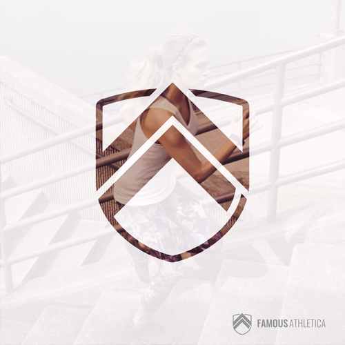 Letter f design logo with the title 'Bold logo concept for Famous Athletica'