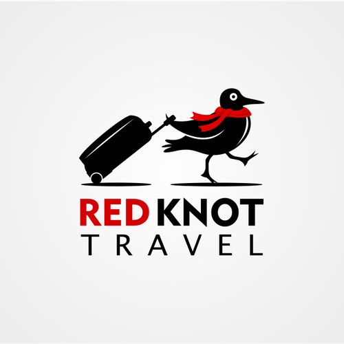 Flying design with the title 'A classic/chic, character logo for Red Knot Travel - an at home travel agency.'