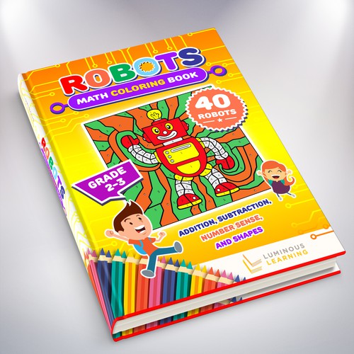 Coloring design with the title 'Robot Coloring Book'