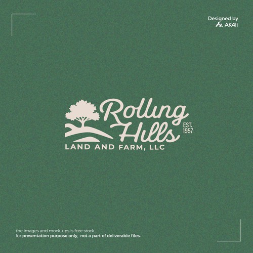 Land logo with the title 'Rolling Hills'