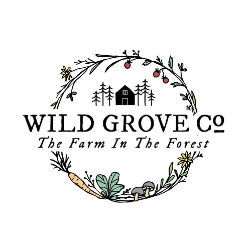 Plant logo with the title 'Wild Grove Co'