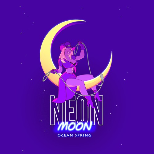 Neon t-shirt with the title 'neon moon '