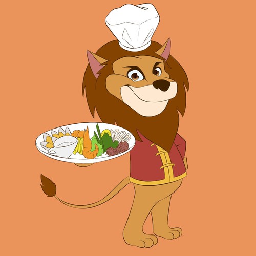Lion illustration with the title 'Jack & King's kitchen'
