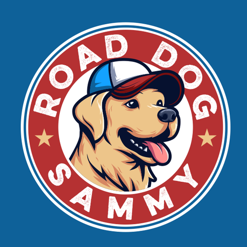 Hat logo with the title 'dog mascot design, with hat for pet logo design'