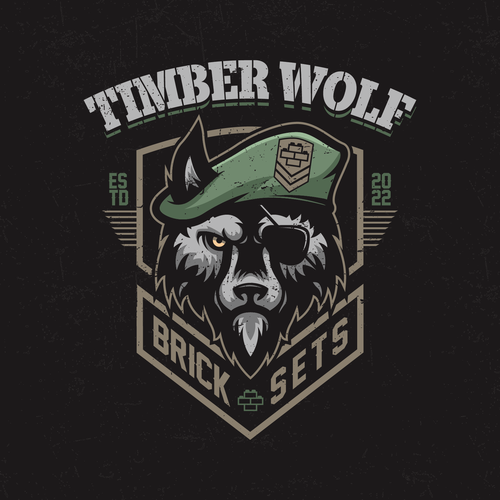 Brick design with the title 'Timber Wolf'