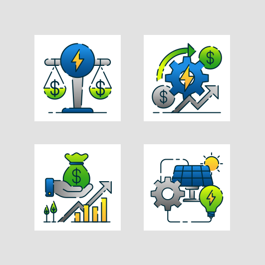Engine design with the title 'Icon set for Solar Panel Service'