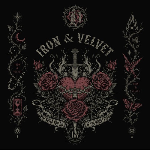 Rose design with the title 'Tattoo-Inspired Streetwear Design'