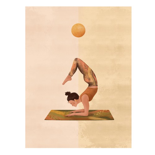 Yoga illustration with the title 'Yoga illustration '