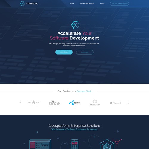 Application website with the title 'Fronetic '