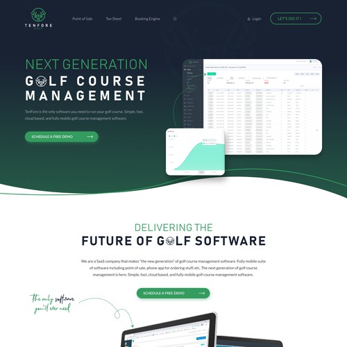 Course website with the title 'TenFore Golf'