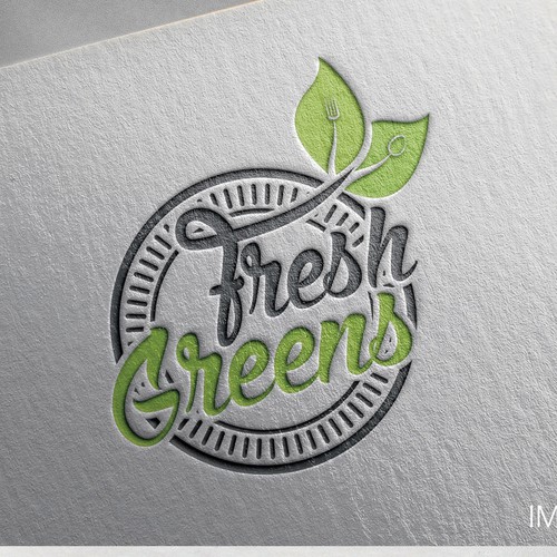 Organic food logo with the title 'Logo design for Fresh Greens'