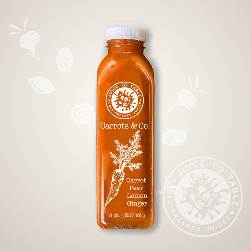 Juice packaging with the title 'Juice label'