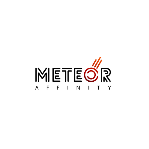 Meteor logo with the title 'Logo concept for an online subscription program manager'