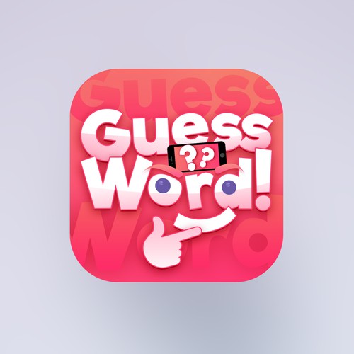 Word design with the title 'App icon for Guess the Word game'
