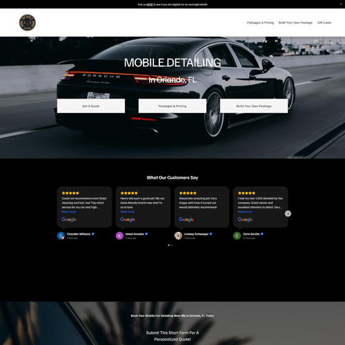 Design with the title 'Top Shelf Car Care Scheduling'