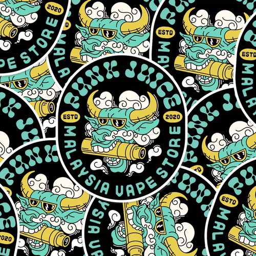 Badge design with the title 'Punk Juice Sticker'