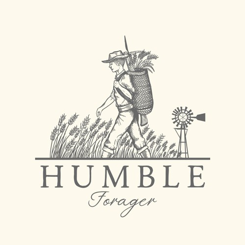 Windmill logo with the title 'Humble Forager'