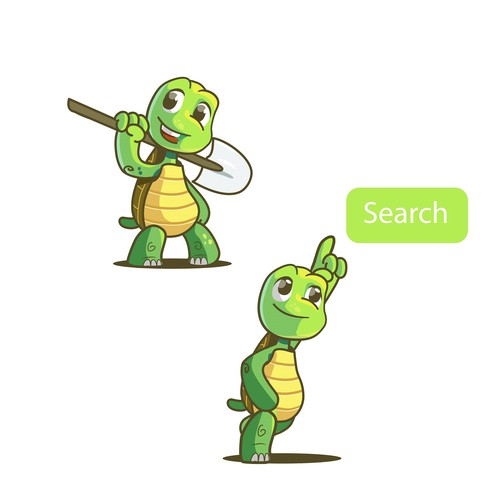 Turtle design with the title 'Turtle character design'