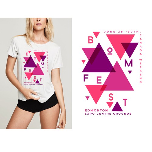 Geometric t-shirt with the title 'Merchandising For BOMFEST'