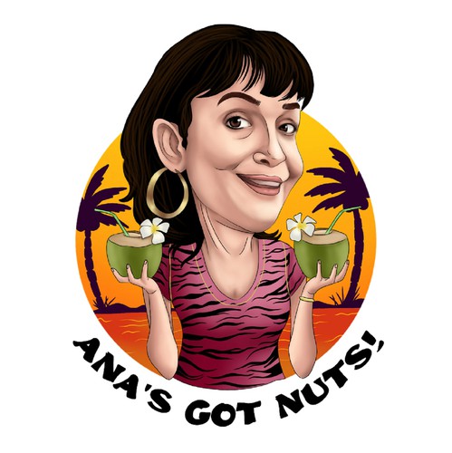 Caricature artwork with the title 'caricature for ana's cafe'