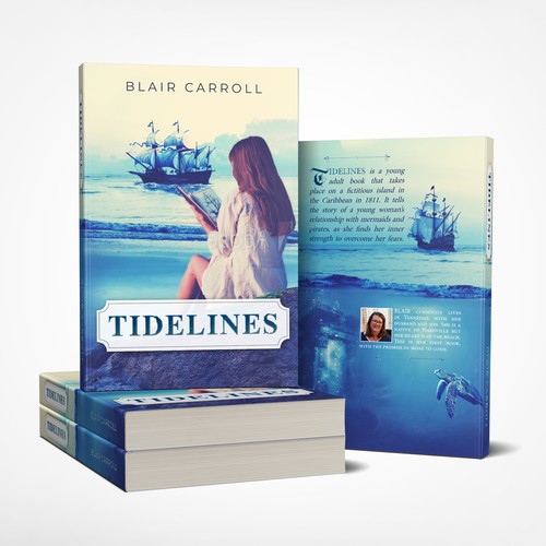 Ocean book cover with the title 'Pirates and Mermaids Book Cover'