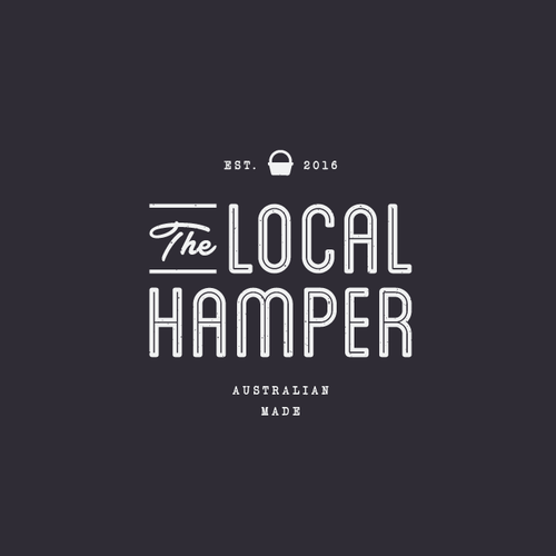 Hipster brand with the title 'Rustic themed logo for new hamper company The Local Hamper '