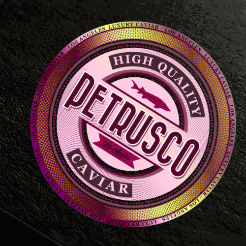 Retro brand with the title 'Caviar emblem logo'