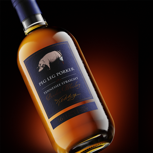 Eye-catching label with the title 'Award Winning Bourbon Label Design for Charity Golf Event'