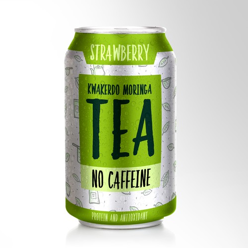 Tea label with the title 'Tea can'