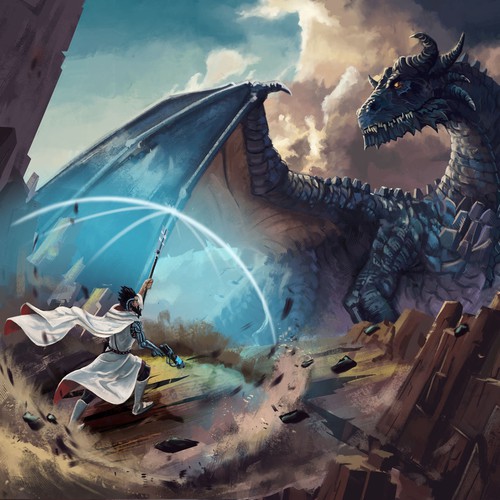 Artwork illustration with the title 'Fantasy author's branding work'