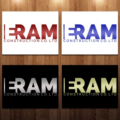 Gradient brand with the title 'Bold block letter logo for a construction company '