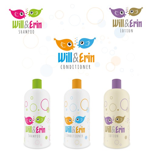 Shampoo logo with the title 'Logo for Bi-Racial Children's Shampoo or Lotion'