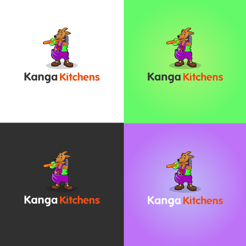 Kitchenware logo with the title 'Playful logo concept for Kanga Kitchens'