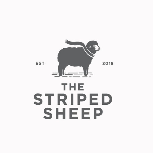 Clothing logo with the title 'vintage logo for The Striped Sheep'