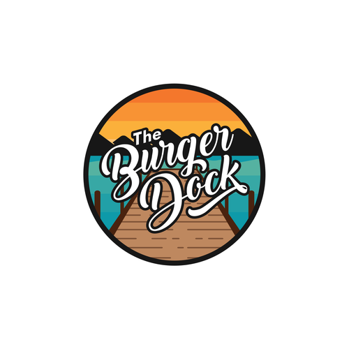 Burger design with the title 'The Burger Dock'