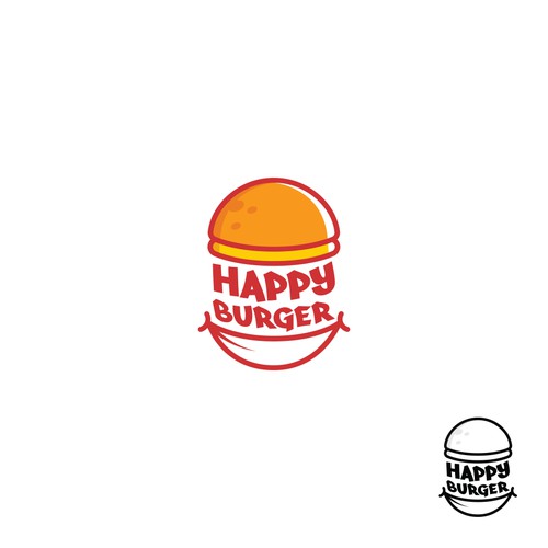 Burger king logo with the title 'Happy Burger Logo'