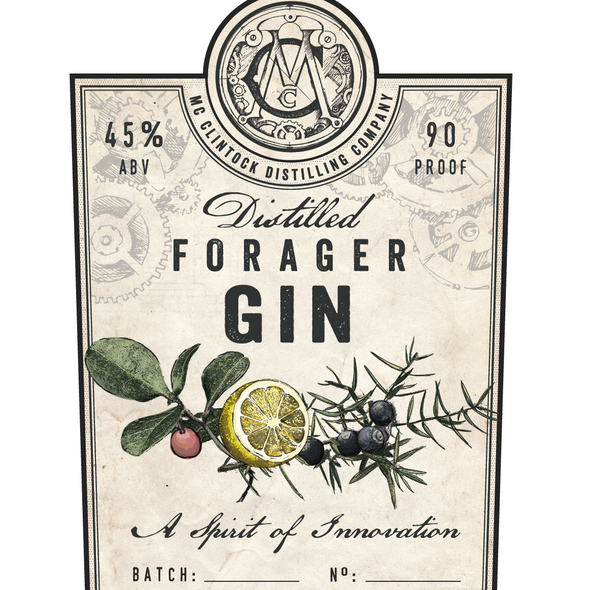 Spirits label with the title 'Gin label'