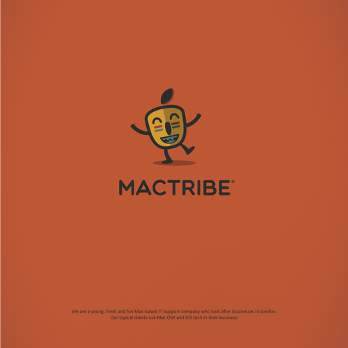 Orange and brown design with the title 'Logo design'