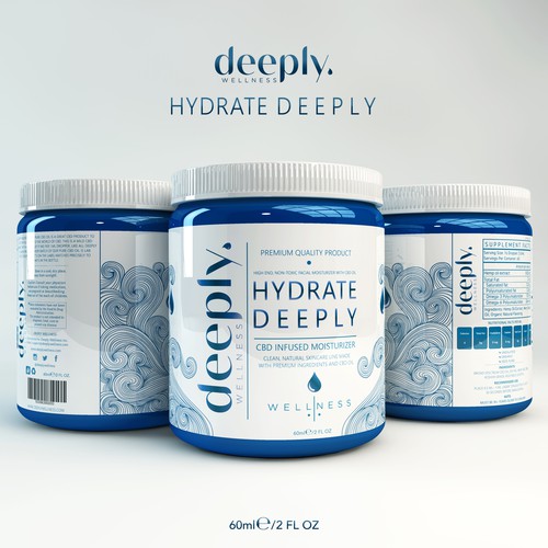 Wellness packaging with the title 'Millennial CBD skincare company needs cool packaging label.'