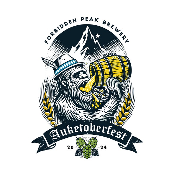 Oktoberfest logo with the title 'Forbidden Peak Brewery'