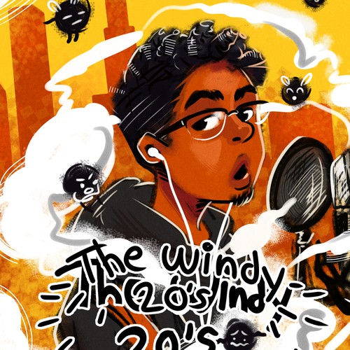 Designer artwork with the title 'The windy 20s with a mistake '