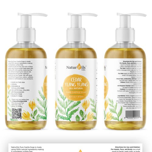 Logo label with the title 'Liquid soap design'