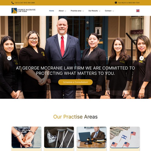 Lawyer website with the title 'Injury Law Firm Homepage Design'