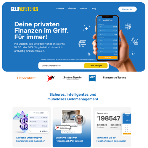 Money website with the title 'Wealth Saving Landing Page'